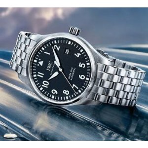 IWC Pilot Black Dial Automatic Men's Stainless Steel Watch IW327011