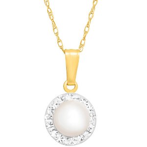 Pearl Pendant with Swarovski Crystals