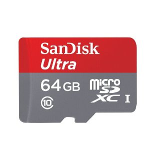 SanDisk 64GB microSDHC Card with Adapter Class 10