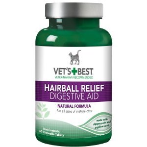 Vet's Best Cat Hairball Relief Digestive Aid, 60 Chewable Tablets