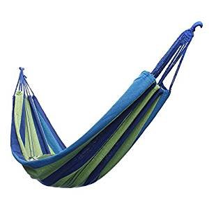 KING DO WAY Cotton Fabric Canvas Hammock Tree Hanging Swing Suspended Outdoor Indoor Bed 68"x31" Blue