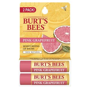 Burt's Bees Pink Grapefruit, Moisturizing Lip Balm 0.15 oz ( Pack of 2)