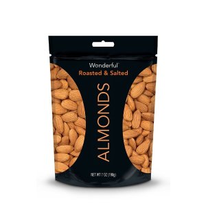 Prime Member Only! Wonderful Almonds, Roasted and Salted, 7-oz Bag
