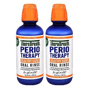 TheraBreath Dentist Recommended PerioTherapy HEALTHY GUMS Oral Rinse, 16.9 Ounce, (Pack of 2)