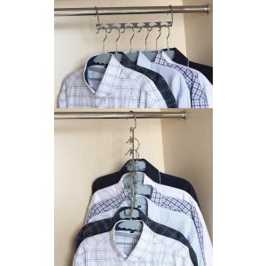 Ohuhu Magic Hangers, Wonder Magic Clothes Hangers Closet Clothing Organizer - Set of 6