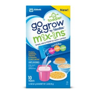 Go & Grow by Similac Food Mix-ins Non-GMO Powder Packs, Toddler Food Nutrients, 4 packs of 10 powder sticks