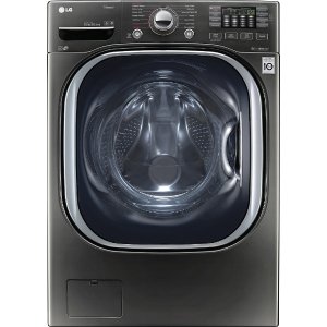 LG - 4.5 Cu. Ft. 14-Cycle Front-Loading Washer - Black stainless steel