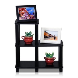 Furinno 14032EX/BK Turn-N-Tube Accent Decorative Shelf, Espresso/Black