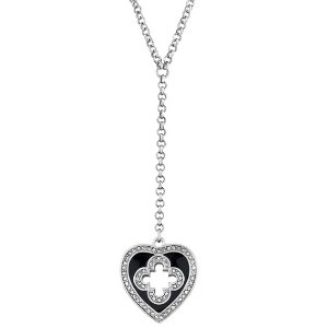 Heart Drop Necklace with Swarovski Crystals