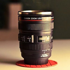 Camera-Lens Coffee Mug with Lid