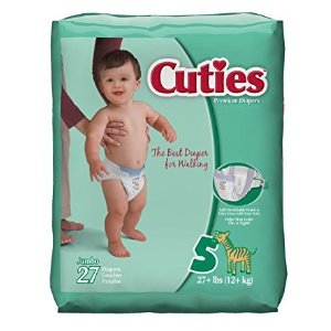 Cuties Baby Diapers (Size 5, 27-Count), Pack of 4