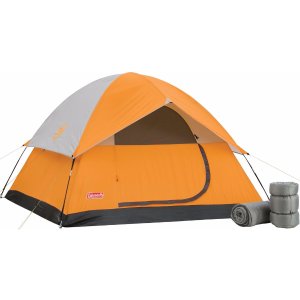 专业品牌Coleman 4人帐篷 + 两个睡袋 营地套装
