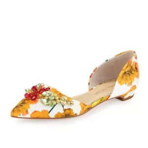 Ivanka Trump Trika Jeweled Floral d'Orsa水晶平底鞋热卖(3色可选)