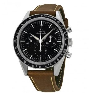 OMEGA LIMITED 50TH ANNIVERSARY EDITION Speedmaster Moonwatch Black Dial Brown Leather Men's Watch 31132403001001