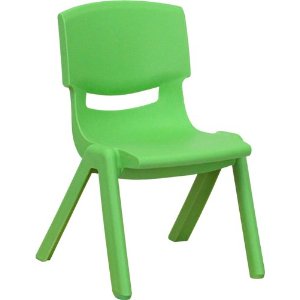 Flash Furniture Green Plastic Stackable School Chair