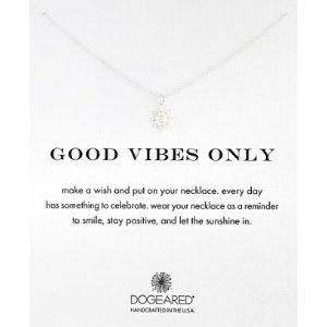 Dogeared Good Vibes Only Sun Pendant Necklace, 16"