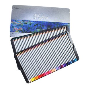 Soucolor 72 Art Grade Coloring Pencils with Metal Tin Marco Raffine Colored Drawing Pencils for Artwork Office Art Therapy Books (72 Colors with Tin)