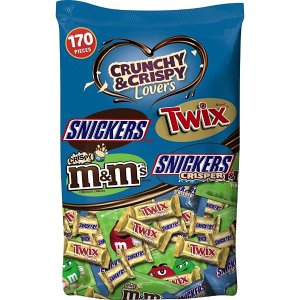 MARS Chocolate Crunchy & Crispy Lovers Minis and Fun Size Candy Bars 4-Pound 170-Piece Bag