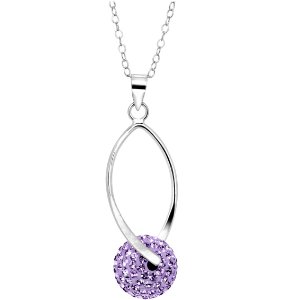 Twisted Pendant Necklace with Swarovski Crystals