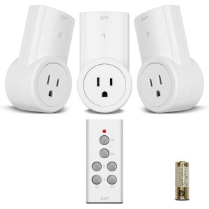Etekcity Wireless Remote Control Electrical Outlet Switch for Household Appliances, White (Fixed Code, 3Rx-1Tx)