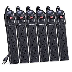 CyberPower CSB604MP6 Surge Protector 6-Outlets 4-Ft Cord 900 Joules, 6 Pack