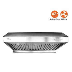 BV Stainless Steel 30" Under Cabinet High Airflow (800 CFM) Ducted Range Hood with LED Lights