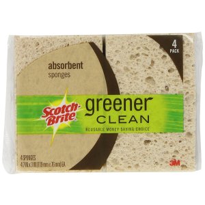 Scotch-Brite Greener Clean Absorbent Sponge, 4-Count (Pack of 6)