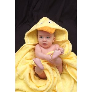 Luvable Friends Animal Face Hooded Woven Terry Baby Towel