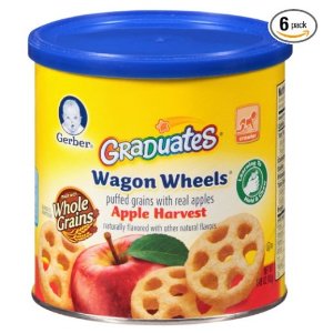 Gerber Graduates Finger Foods Harvest Apple Wagon Wheels, 1.48-Ounce Canisters (Pack of 6)