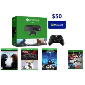Xbox One 1TB Spring Bundle (4+1 Games, extra Wireless Controller)
