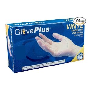 Ammex IVPF GlovePlus Vinyl Glove, Latex Free, Disposable, 4 mil Thickness, Powder Free, Medium (Box of 100)