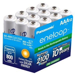 12-Pack Panasonic Eneloop 2000mAh Ni-MH Pre-Charged Batteries