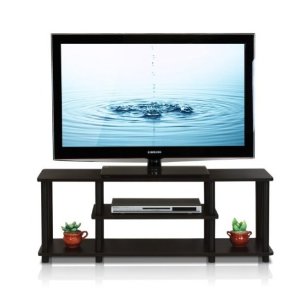 Furinno Turn-N-Tube No Tools 3D 3-Tier Entertainment TV Stands, Walnut