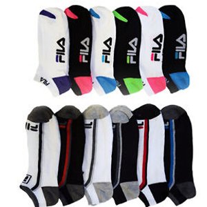 Fila Shock Dry No-Show Athletic Socks (6 Pairs)