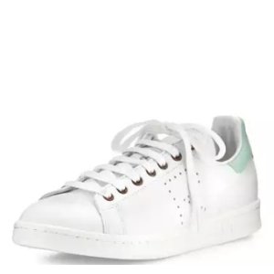 Adidas by Raf Simons Stan Smith Vintage Perforated Leather Sneaker, White/Light Green @ Neiman Marcus