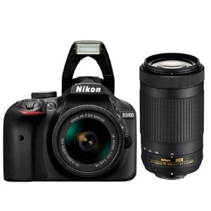 Nikon Refurbished D3400 24.2MP DSLR Camera with AF-P 18-55mm VR and 70-300mm Lenses