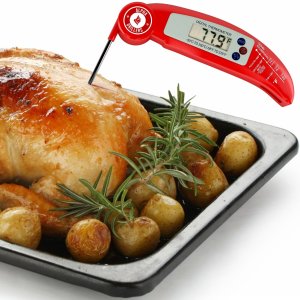 Alpha Grillers Instant Read Meat Thermometer. Ultra Fast Digital Cooking Tool With BBQ Internal Temperature Chart.