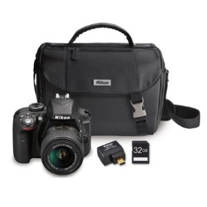 Nikon Refurbished D3300 24.2MP DSLR + 18-55 VR II Lenses + WiFi Adapter Kit+ Case & 32GB Card