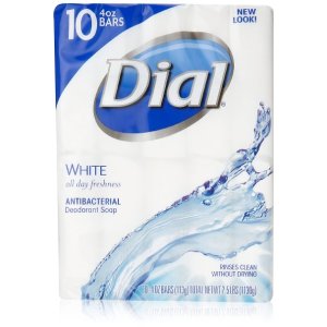 Dial Antibacterial Deodorant Soap, White, 10 Count
