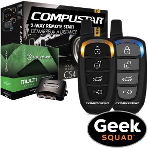 CompuStar 2-Way LED Vehicle Remote Starter Kit with Geek Squad Installation