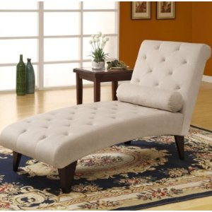 Monarch Tufted Velvet Chaise Lounger - Taupe