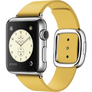 立减$400！苹果Apple Watch 1代38mm 黑不锈钢表壳 + 柠檬黄时尚表链