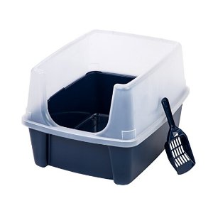 IRIS Open Top Litter Box with Shield and Scoop