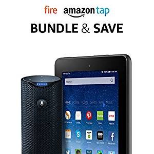 Fire Tablet, 7” Display, 16 GB - includes Special Offers + Amazon Tap – Alexa-Enabled Portable Bluetooth Speaker