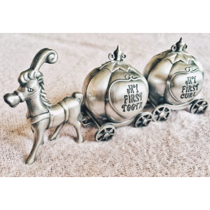 Lillian Rose Keepsake Pewter Tooth and Curl Box, Fairytale Coach, 2