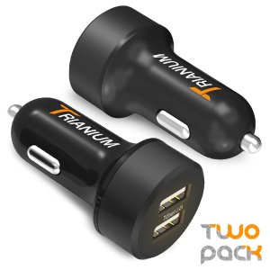 Car Charger Trianium 24W/4.8A Dual USB Car Chargers [2Pack]