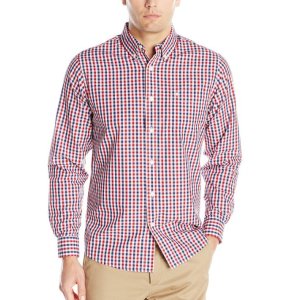 Dockers Men's Long-Sleeve Multicolored Gingham Button-Front Shirt
