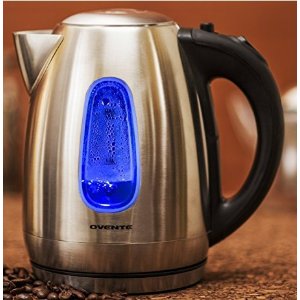 Ovente KS96S 1.7 Liter BPA Free Stainless Steel Cordless Electric Kettle, Brushed