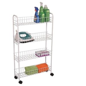 4-Tier Rolling Storage Rack, Cart For Kitchen, Office or Laundry