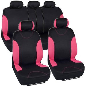 BDK Sleek and Stylish Car Seat Covers, Split Bench Option, 5 Headrests, Side Airbag Compatible